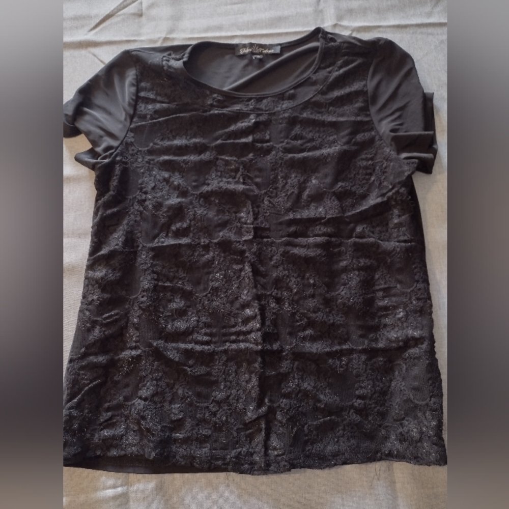 Lace overlay blouse M